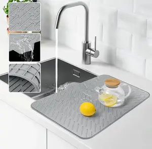 【Silicone Dish Drying Mat】, Non-Slip Dishwashing Mat for Kitchen Counter, Easy Clean, Waterproof, Heat-Resistant Silicone Mat#kitchen sink rack#dish drying rack