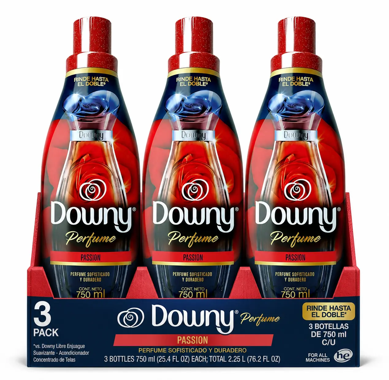 Downy Perfume Collections Fabric Softener Passion 750ml, Pack of 3