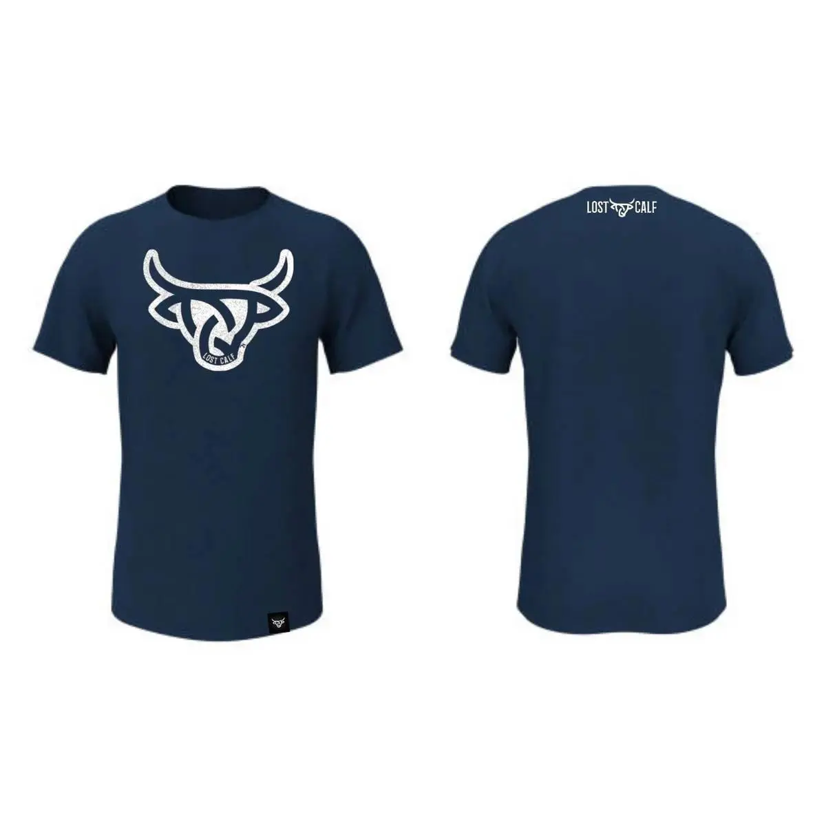 Lost Calf Unisex Angus Navy Short Sleeve T-Shirt Tee