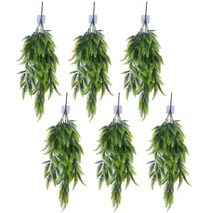 6pcs Artificial Hanging Plants, 29.5 Inch Fake Ivy, Persian Grass Vine Ferns, Indoor Outdoor Wall Decor, Home Decoration Accessories