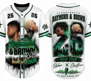 (Note 24h)Personalized Raymond and Brown R&B Tour Baseball Jersey, Custom Chris Jersey Gift