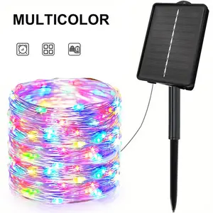 LED Solar String Light, 1 Piece RGB String Light, Waterproof Solar Fairy Light, Landscape Ambient Lamp For Outdoor Garden Patio Yard Festival Party Decor