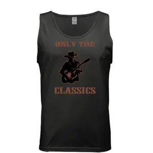 Only The Classics Men's Cotton Tank – Vintage Cowboy Guitarist Graphic Sleeveless Shirt