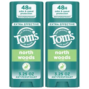 Tom\u2019s of Maine North Woods Antiperspirant for Men and Women, With Recycled Aluminum, 3.25 oz, 2-Pack