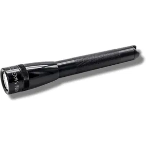 Mini MAG 2 AA LED Flashlight – 127 Lumens Compact Flashlight with Adjustable Beam, High/Low Modes, IPX4 Water-Resistant, Shock-Resistant Design, Alkaline Batteries Included (Combo Pack, Black)