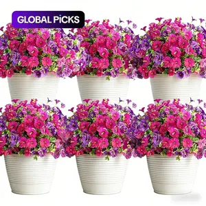 Home Garden Artificial Flowers Set, 16 Pcs Porch Window Box Decor Spring Summer Yard Seasonal Celebrations Mother's Day Gift
