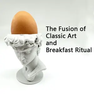 High-Quality Plastic Sculpture, David Statue Egg Cup, Creative Kitchen Decor, Artistic Egg Holder, Table Setting Ornament