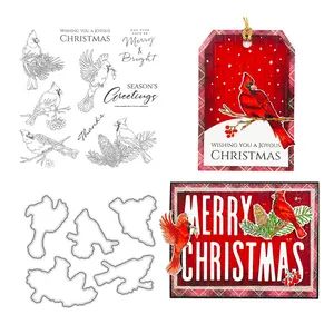 Halloween Thanksgiving Transparent Stamp and Metal Cutting Mold Set for Card Making DIY Scrapbook Supplies for Album Crafts Decoration