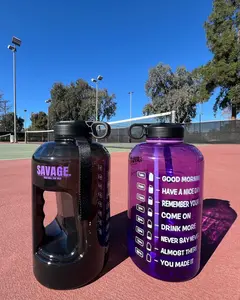 Savage Apparel 1 Gallon BPA-Free Water Bottle with Time Markers Reusable