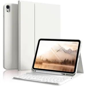 Keyboard Case for iPad 11th Generation 2025 A16, 10th Gen 2022, Air 11-inch 7th/6th/5th/4th Gen 10.9-inch & 7th/8th/9th Gen | Soft TPU Back Cover with Pen Holder & Magnetic Detachable Wireless Bluetooth Keyboard | Protective for Multiple iPad Models