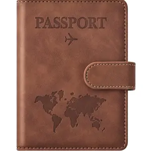 Passport Holder for Travel Essentials, Passport Wallet Cover Case for Travel Must Haves Accessories,Passport Book Holders for Women and Men(brown)