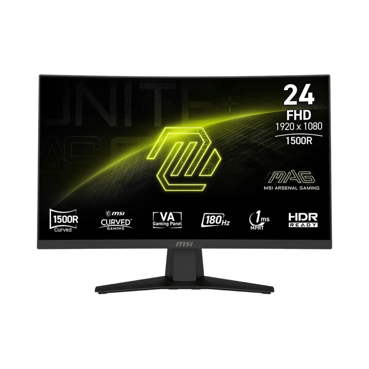 MSI MAG 244C 23.6" 16:9 Full HD 180Hz Curved VA LED HDR Gaming Monitor, Metallic Black