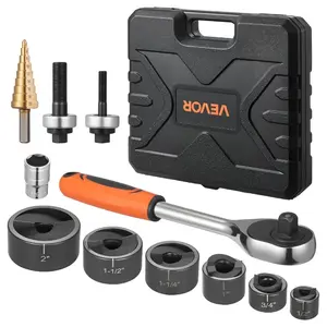 VEVOR Knockout Punch Set, 10 Ton Hydraulic Knockout Set, 1/2 to 2 KO Tool Kit Hole Making Tool, KO Tools Kit W/6 Dies for Metal Electrical Cabinets, Electrical Control Cabinets, Switch Cabinets