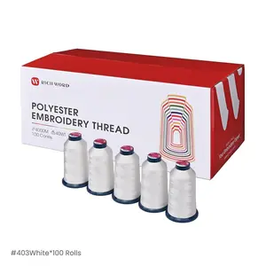 4000m*100rolls White403 Richword 108D/2 40wt Polyester Embroidery Thread