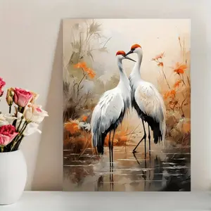 1pc Vertical Frameless Canvas Wall Art - Modern Minimalist Vertical Reed River Landscape, Scenery Poster Suitable for Living Room, Bedroom, Office, Vertical Wall Decor, 12"x18" (Ideal Gift)