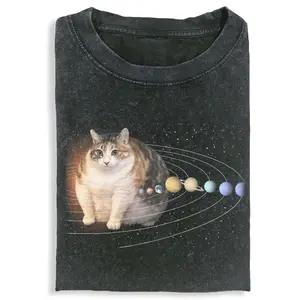 WACKY CAT Tshirt, Unisex Vintage Crew Neck Regular Fit Cotton Fabric Casual Comfort Breathable Short Sleeve Funny T-shirts Fashion Men&Women's Top for Streetwear 022805