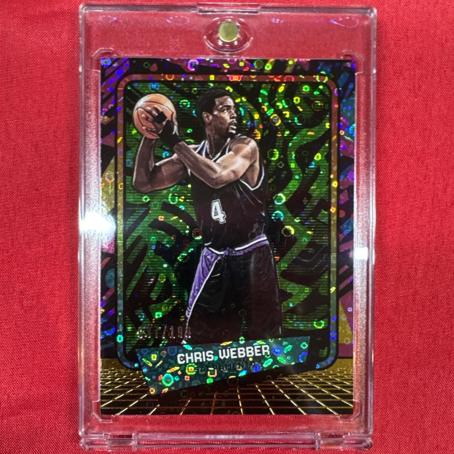 2026 Panini Decades 90s Pop Culture - Chris Webber - Green Holo #'d 037/199 - Sacramento Kings