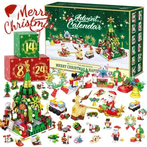 Advent Calendar 2025 Gingerbread House Mini Building Set with Lights 24 Days Christmas Countdown Block Kit Xmas Tree Train Holiday Gift for Ages 10+ Santa Figures Combo
