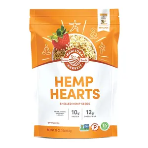 TDManitoba Harvest Hemp Hearts, Shelled Hemp Seeds - 16oz - 10g Plant Protein & 12g Omega 3 & 6 per 30g serving - Easy to Digest with 9 Amino Acids - Gluten Free, Non-GMO Project Verified, gift for him her, idea gift, couple gift