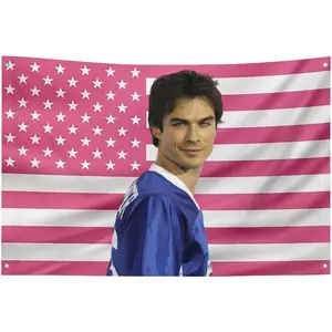 60in x 40in Funny American Damon Flag Poster Wall Hanging Fabric Print Tapestry Blanket- For Bedroom, Living Space, Kitchen Decor, Gift Idea, Wall Decoration Salvatore,Outdoor, University Dormitory