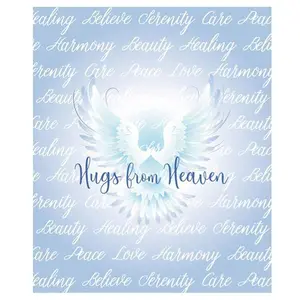 Hugs from Heaven Velvet Luxury Throw Blanket 50x60 Soft Sentiments Blue