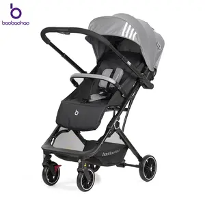 [Summervibe] Baobaohao Y8 2-Way High-View Pull Handle Folding Baby Stroller, Lightweight 0-15kg Unisex Newborn Pram, 1-Button Compact Fold, Large Sun Canopy, Shock-Absorbing for Summer Outings & Outdoor Fun