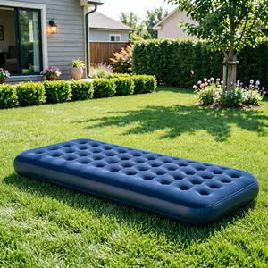 Single Size Inflatable Bed Air Mattress, Blow Up Sleeping Pad for Camping Home