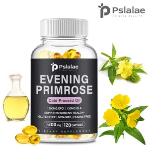 Pslalae - Evening Primrose Seed Oil 1300mg 60/120 Capsules per Serving - Gluten Free, Non-GMO - For Women's Skin