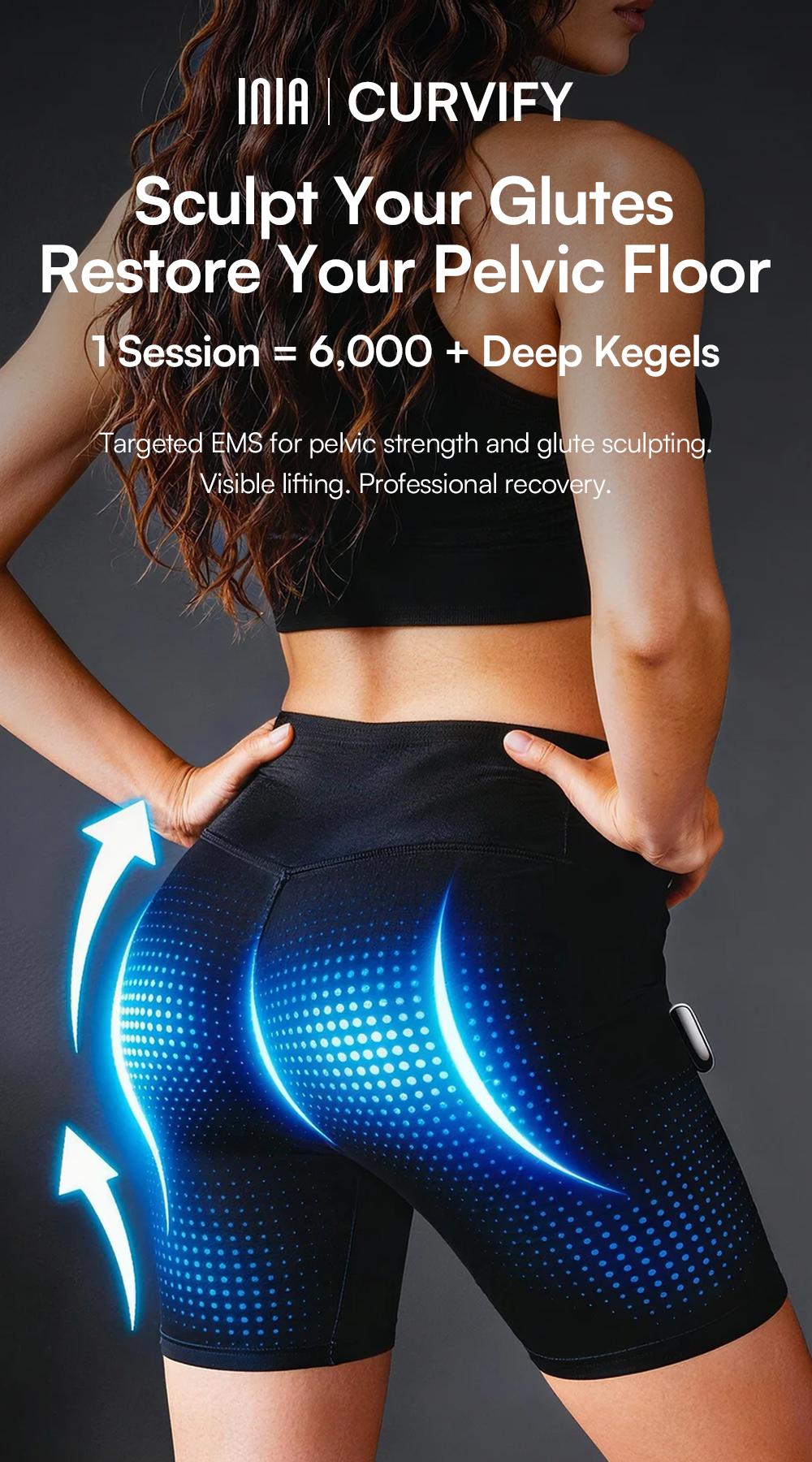 【LIVE EXCLUSIVE】INIA CURVIFY EMS Booty Lift & Sculpting Shorts: 4-Mode Microcurrent for Glute Sculpting & Pelvic Floor Support (Visible Results in 2-4 Wks)