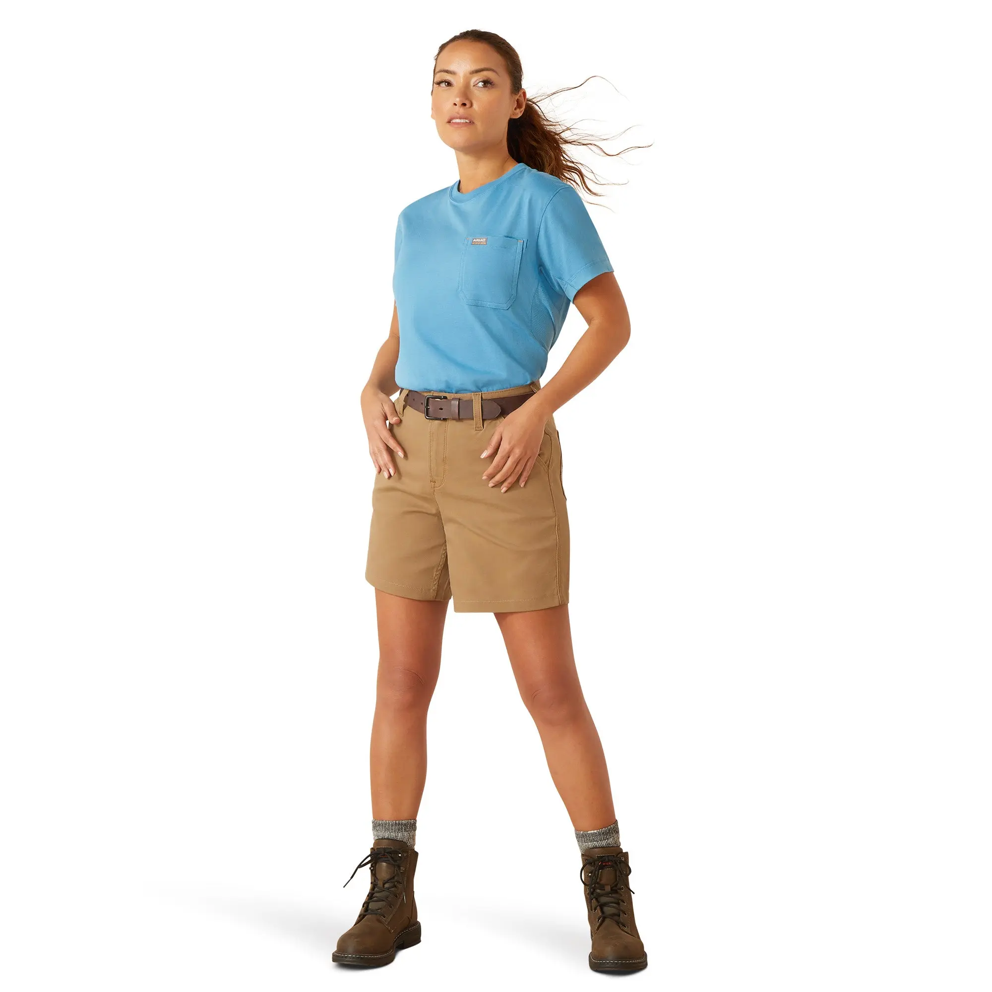 Ariat Ladies Rebar PR Made Tough Field Khaki 6" Short 10050627