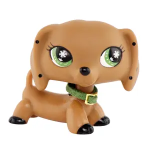 Pet Shop Collectible Animal Action Figures Bobble Head Dachshund Dog Play Pack
