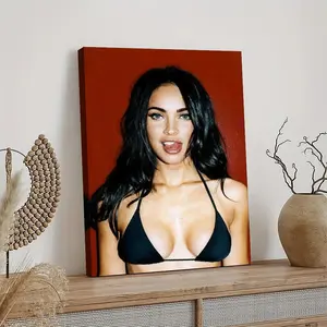 Megan Fox Artistic Decoration Great Wall Art, Canvas Poster, Cute And Vibrant Poster for Bedroom, Dorm, A Perfect Gift Idea for New Year Home Decor