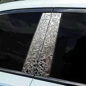 2-Piece Decorative Pattern Personalized Creative Car Sticker - B-pillar Protector, Self-Adhesive Glossy Plastic Sticker for Windows, Walls - Easy to Apply, Durable Exterior Accessories, Vehicle Styling Design | Auto Accessories