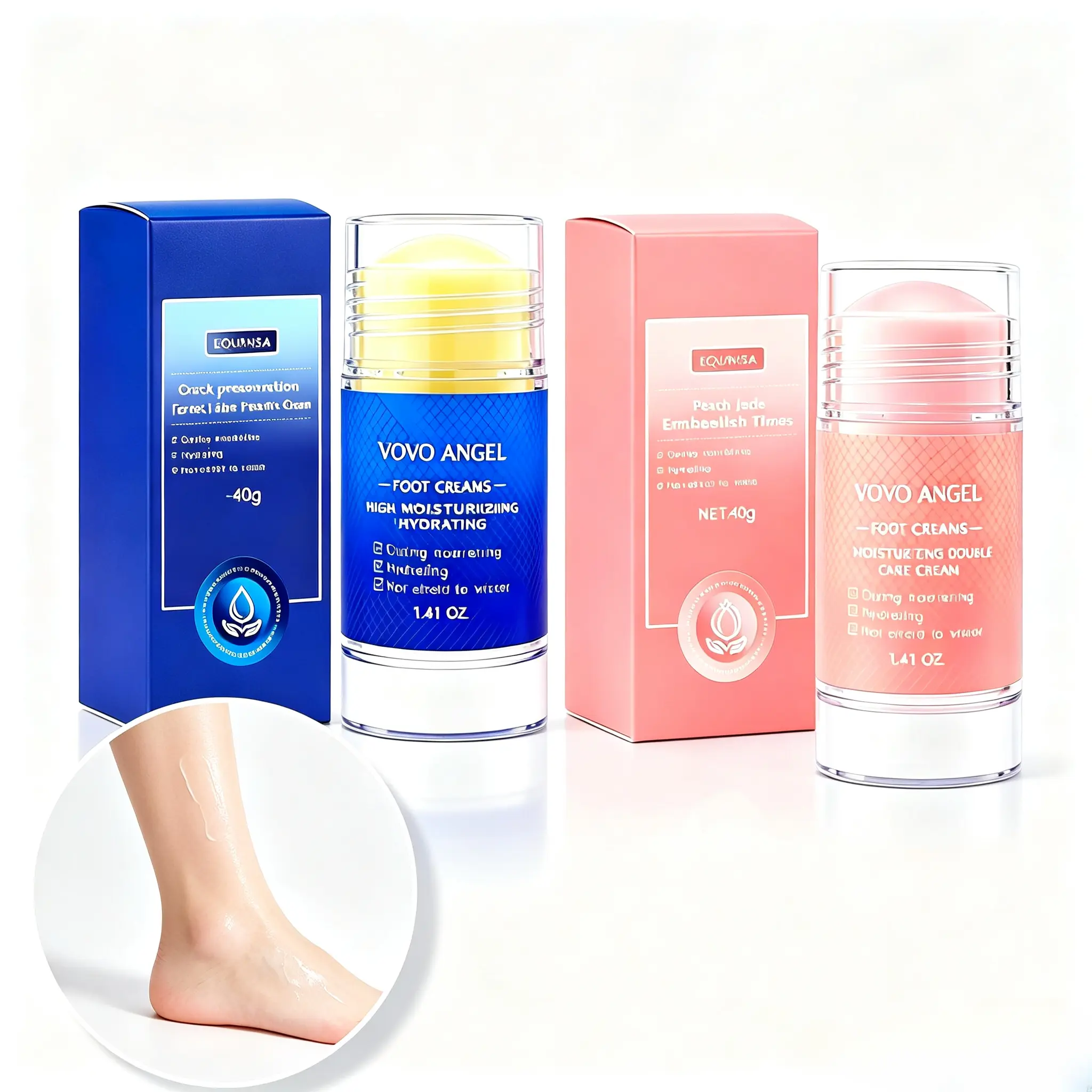 Twist-Up Solid Skin Balm Stick - Peach Scent & Unscented Options - Portable Body Care Moisturizer with Moisture & Skin Repair for Dry Cracked Heels, Hands - Beauty & Personal Care