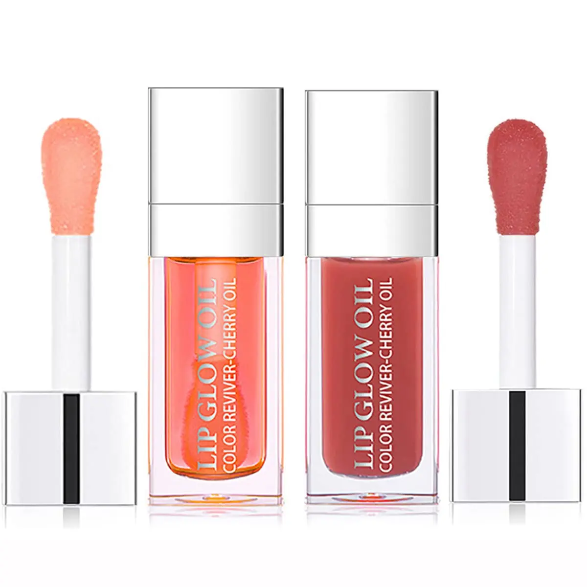 2-Set Tinted Lip Oil - Hydrating Gloss Balm with Nourishing, Repairing & Line-Lightening Lip Care Benefits (Pink/Rosewood), Hydrate