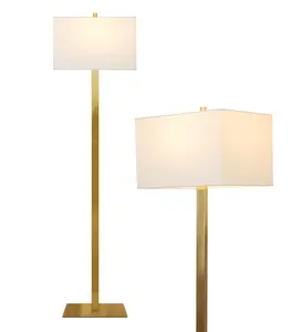 Brightech Stella Mid-Century Modern Standing Lamp, Contemporary Lamp for Living Rooms & Offices, LED Floor Lamp for Reading and Work, Excellent Tall Lamp with Heavy Base for Living Room Décor - Brass