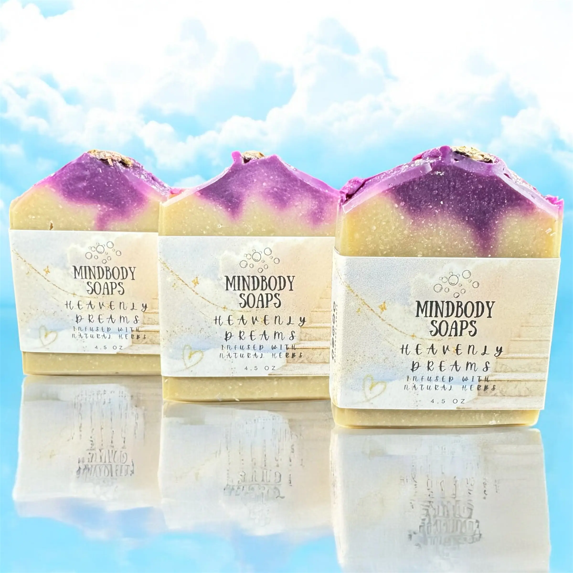 Heavenly Dreams Scent Handcraft Artisan Soap Bar Infused with Natural Herbs ~ Colloidal Oatmeal ~ Hibiscus Powder ~ Aloe Vera ~ Cold Process Soap