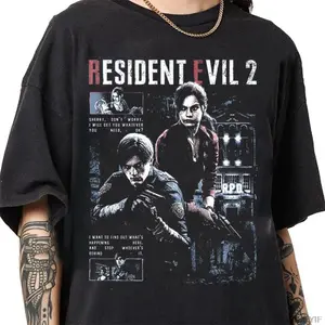 Resident Evil 2 Biohazard Game Men's Pure Cotton T-shirt Summer New Item Unisex Casual Fashion