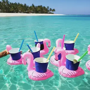 Tropical Flamingo Inflatable Drink Cup Holders – Set of 5