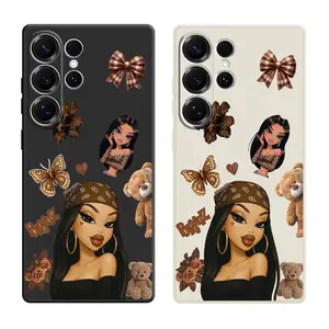 Cute Bratz Girls Pattern Phone Cases For Samsung Galaxy S26 Ultra S25 Edge S24 Plus S23 FE S22 S21 Shockproof TPU Soft Liquid Silicone Cellphone Casing Cover With Lanyard Button