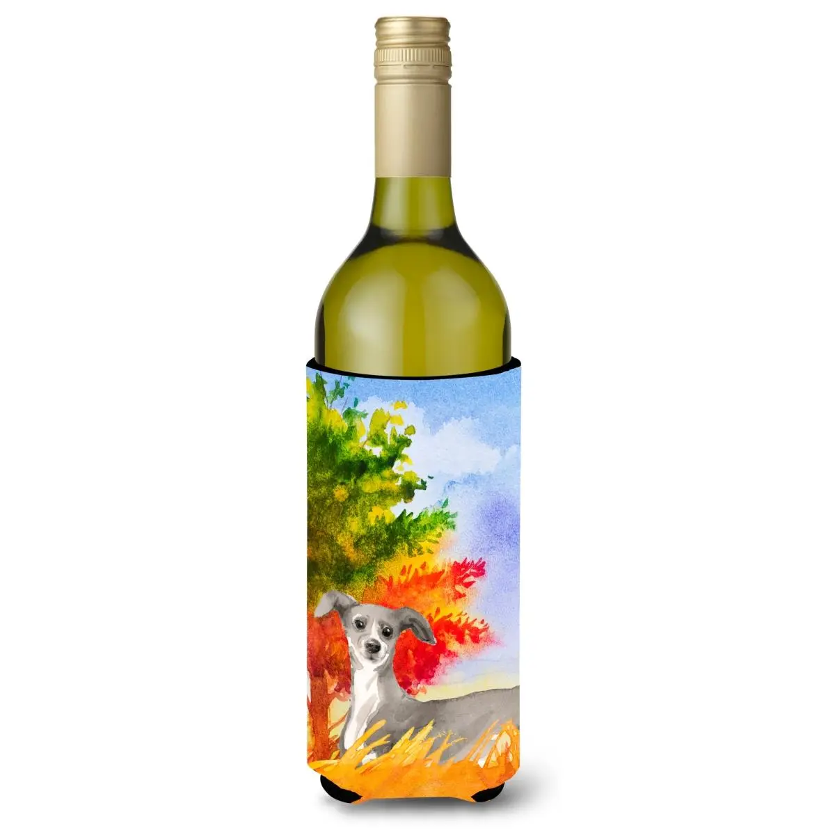Carolines Treasures CK1939LITERK Fall Italian Greyhound Wine Bottle Beverage Insulator Hugger