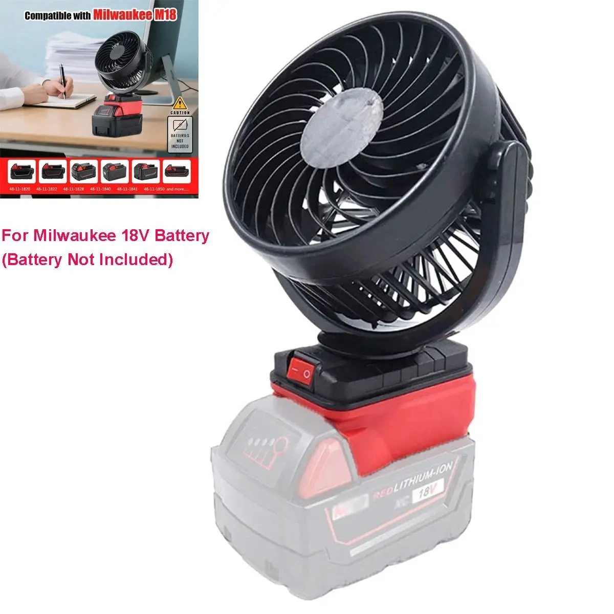 Fan For Milwaukee 18v Battery For M18 18V Battery Portable Fan Jobsite Fan