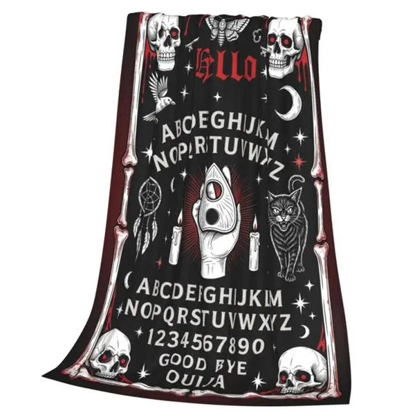 Ouija Board Goth Throw Blanket Halloween Blanket, Witch Spooky Flannel Throw Blanket Gift