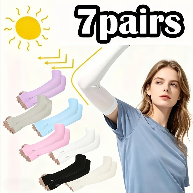 7-Pack Cooling Arm Sleeves- Ice, Breathable and Elastic for Outdoor Sports, Golf, Fishing, Hiking, and Running- Multiple Colors(Gray, White, Pink, Purple, Red, Nude, Black)