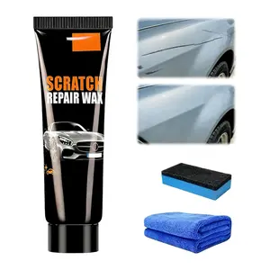 Car Scratch Remover Wax, Universal Premium Polishing Compound for Deep Scratches, Deep Scratch Repair, 4 fl oz (120 ML), with Sponge and Cloth, Wax for Cars, scratch removal wax