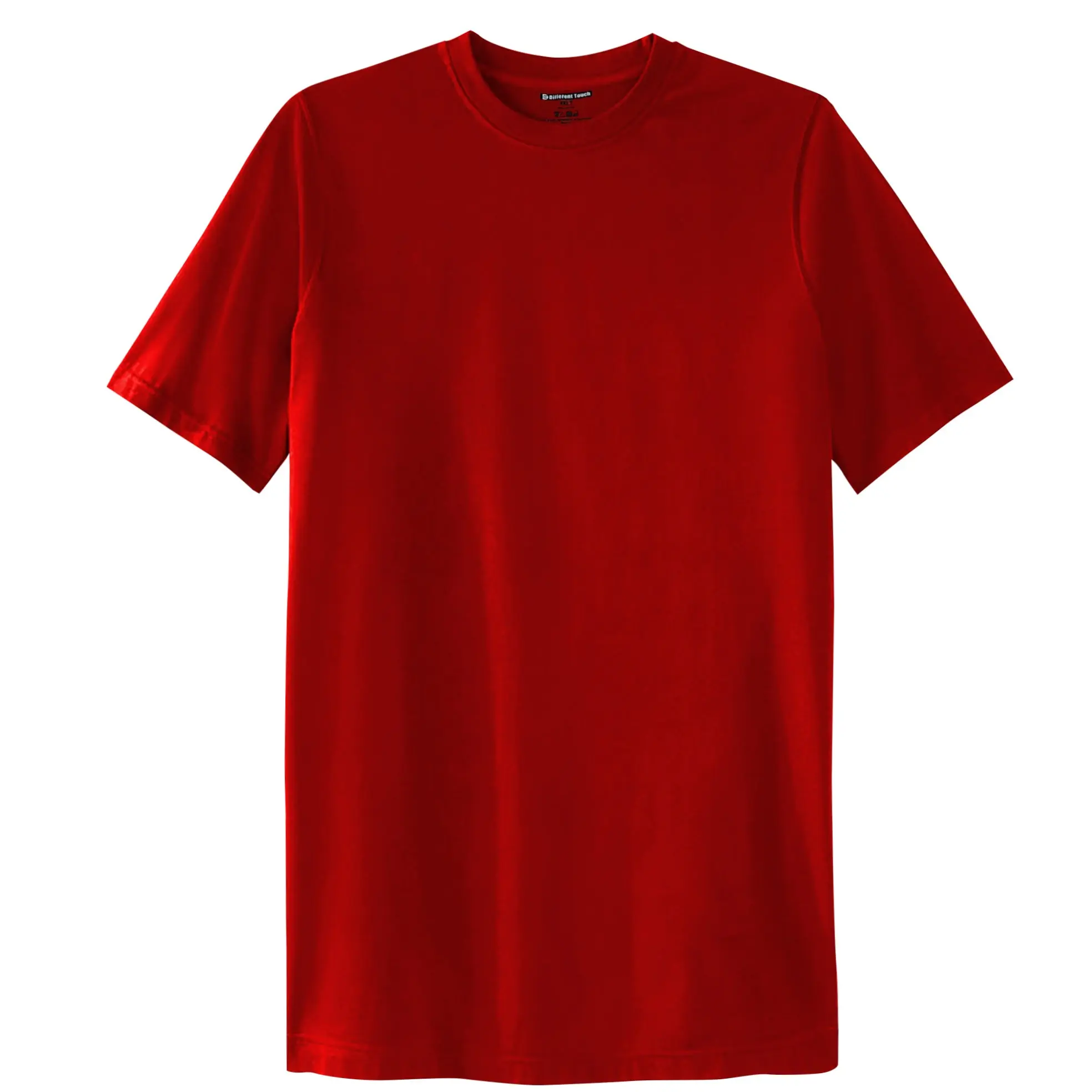 Men's Big & Tall 100% Cotton Soft Round Neck Long T-Shirt - Breathable, Extra Length Comfort Fit, Casual Layer Top, Tshirt
