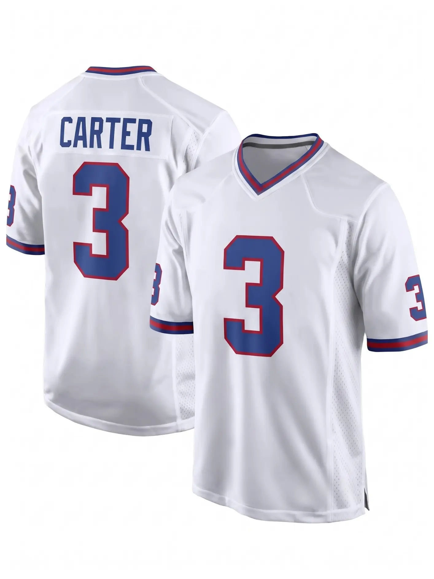 Carter #3 Football Fan Jersey Mesh Side Panels Game Day Shirt Unisex (Full Logo)