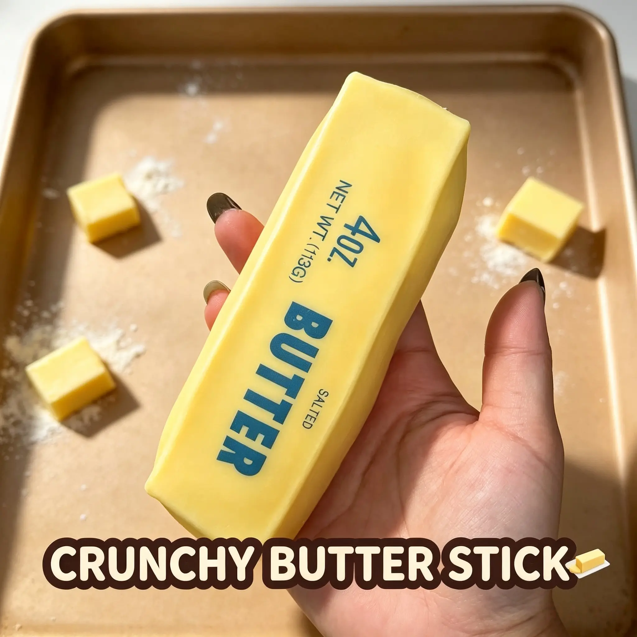 [CrunchButter] Three Color Butter Squishy with ASMR Experience, Soft Sensory Fidget Toy to Release Daily Stress