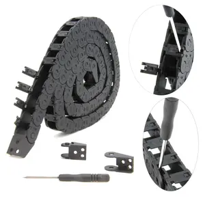 1Meter 10x11mm Open Type R18 Drag Chain Cable Carrier for 3D Printer and CNC Machines with End Connectors and Screwdriver Tool