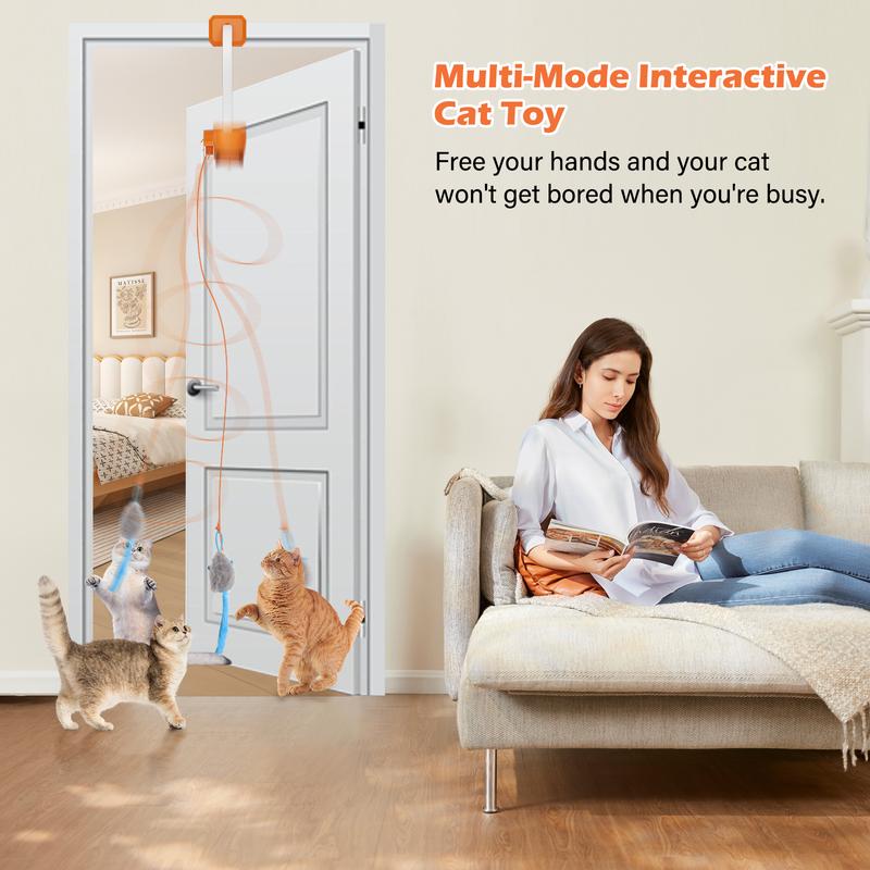 HAPPYCODE Electric Cat Teaser with Remote, Interactive Pet Toy, Rechargeable Door Clip Design, Dual Modes --- 360° Rotation and Irregular Jumping, Stimulates Mind & Body,cat toys, cat stuff Bird cat stuff cat toys,Christmas gifts,Interactive Cat Toy HAPPYCODE Electric Cat Teaser with Remote, Interactive Pet Toy, Rechargeable Door Clip Design, Dual Modes --- 360° Rotation and Irregular Jumping, Stimulates Mind & Body,cat toys, cat stuff Bird cat stuff cat toys,Christmas gifts,Interactive Cat Toy